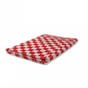 Weco keukendoek geblokt 60×60 cm rood/wit (6 stuks)