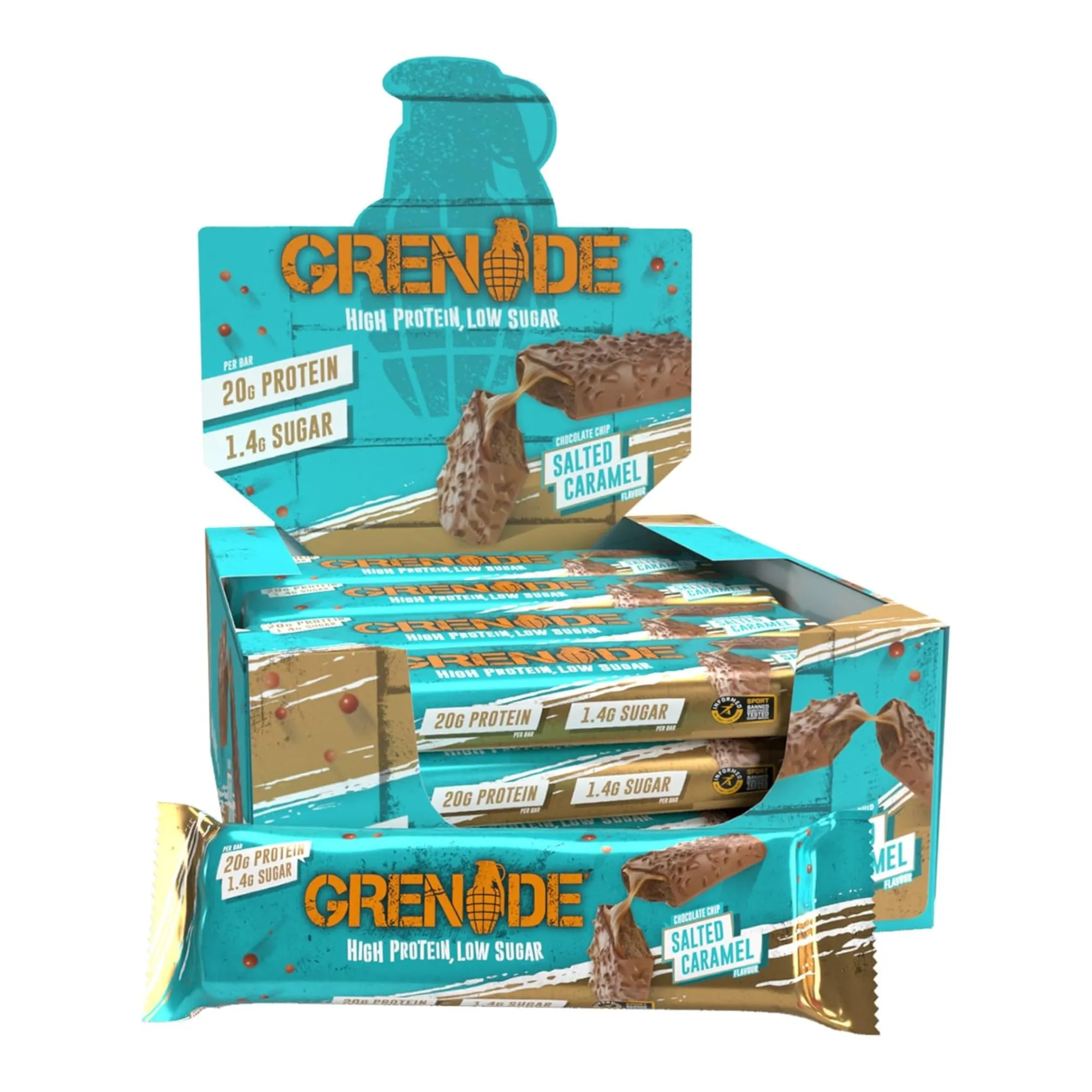 Grenade Chocolate Chip Salted Caramel (12x60gr) – Image 2