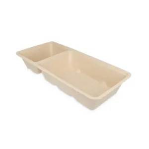 Snackbakje A22 Bagasse PFAS-vrij  (A9+saus) (500 stuks)